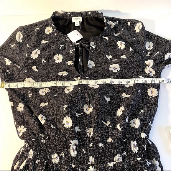 New! J Crew Long Sleeve Printed Tie Neck Dress - Picture 5 of 10